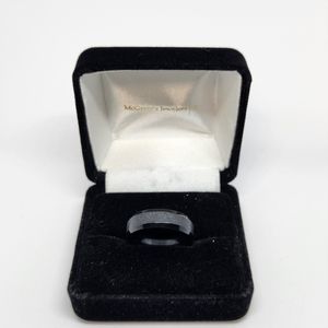 New stylish black glitter wedding band ring